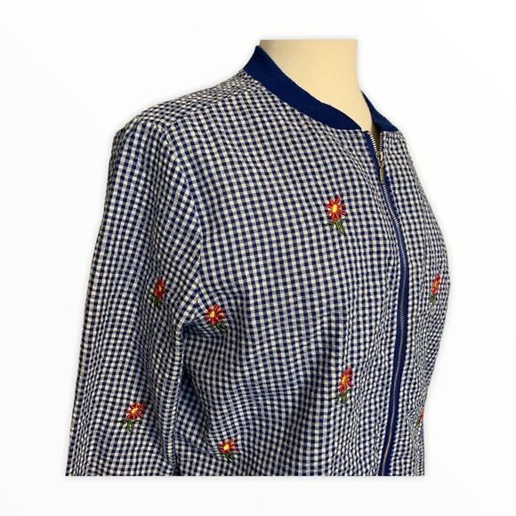 Lipslide Seersucker blue & white appliquéd Jacket - Picture 3 of 6